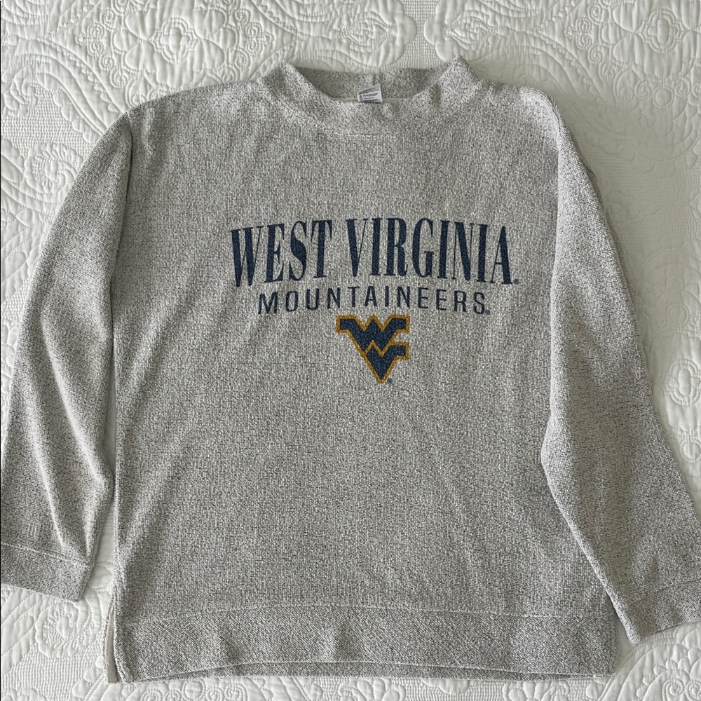 West Virginia Mountaineers/ WVU Heather Gray Crew Neck Sweatshirt